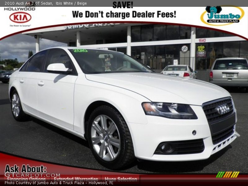 Ibis White / Beige 2010 Audi A4 2.0T Sedan