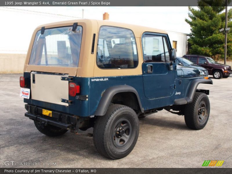 Emerald Green Pearl / Spice Beige 1995 Jeep Wrangler S 4x4