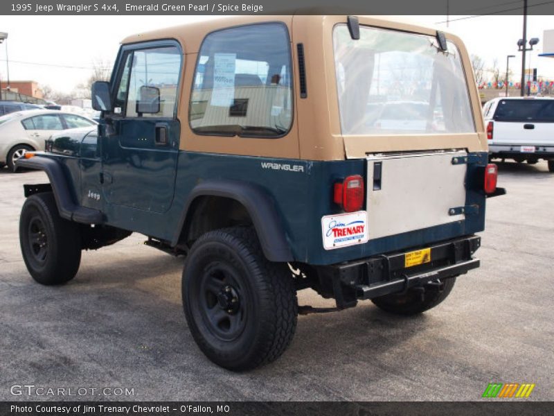 Emerald Green Pearl / Spice Beige 1995 Jeep Wrangler S 4x4