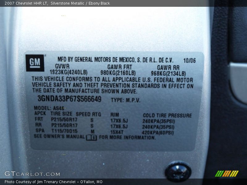 Silverstone Metallic / Ebony Black 2007 Chevrolet HHR LT