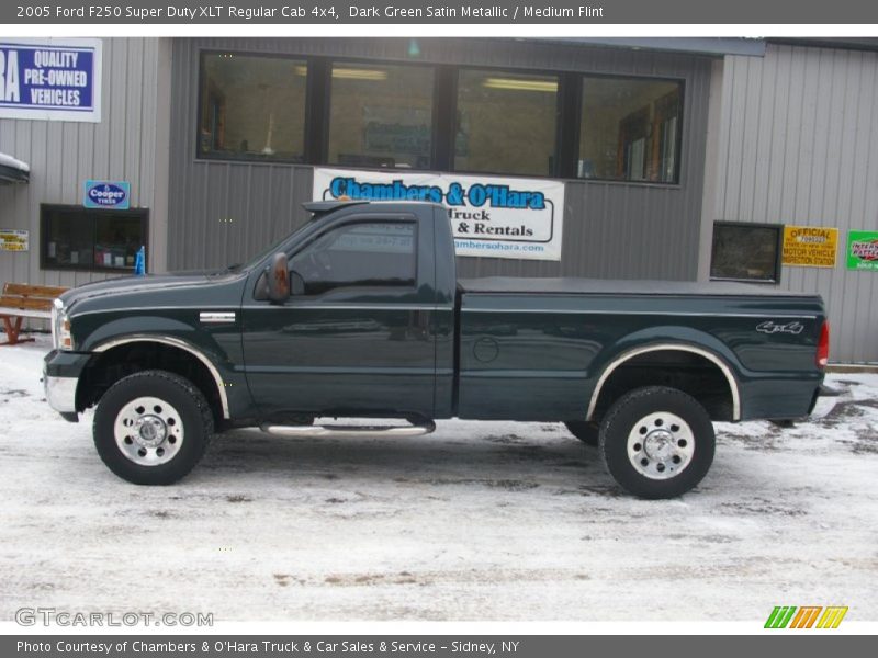 Dark Green Satin Metallic / Medium Flint 2005 Ford F250 Super Duty XLT Regular Cab 4x4