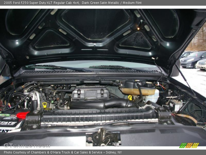 Dark Green Satin Metallic / Medium Flint 2005 Ford F250 Super Duty XLT Regular Cab 4x4