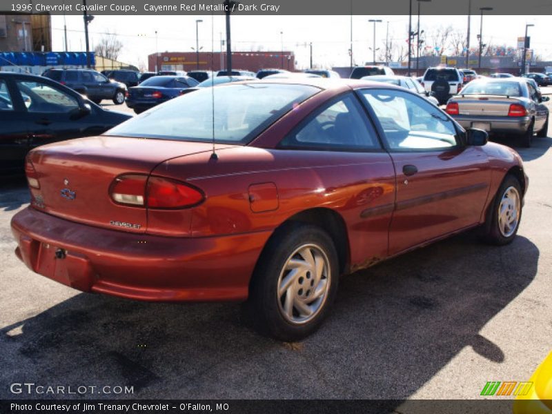 Cayenne Red Metallic / Dark Gray 1996 Chevrolet Cavalier Coupe