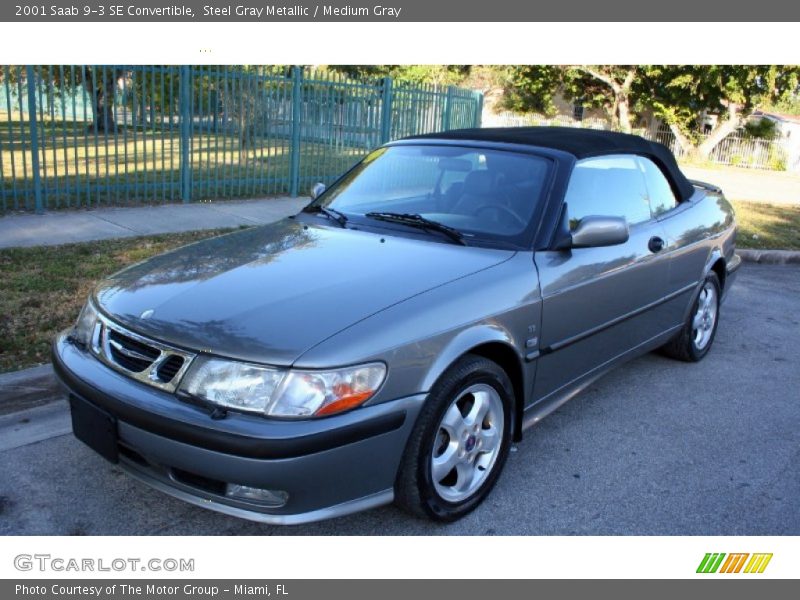 Steel Gray Metallic / Medium Gray 2001 Saab 9-3 SE Convertible