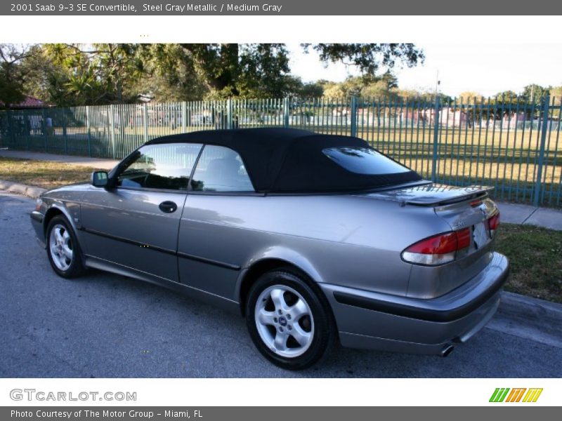 Steel Gray Metallic / Medium Gray 2001 Saab 9-3 SE Convertible