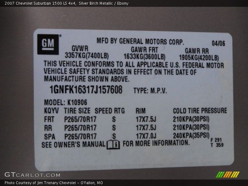 Silver Birch Metallic / Ebony 2007 Chevrolet Suburban 1500 LS 4x4