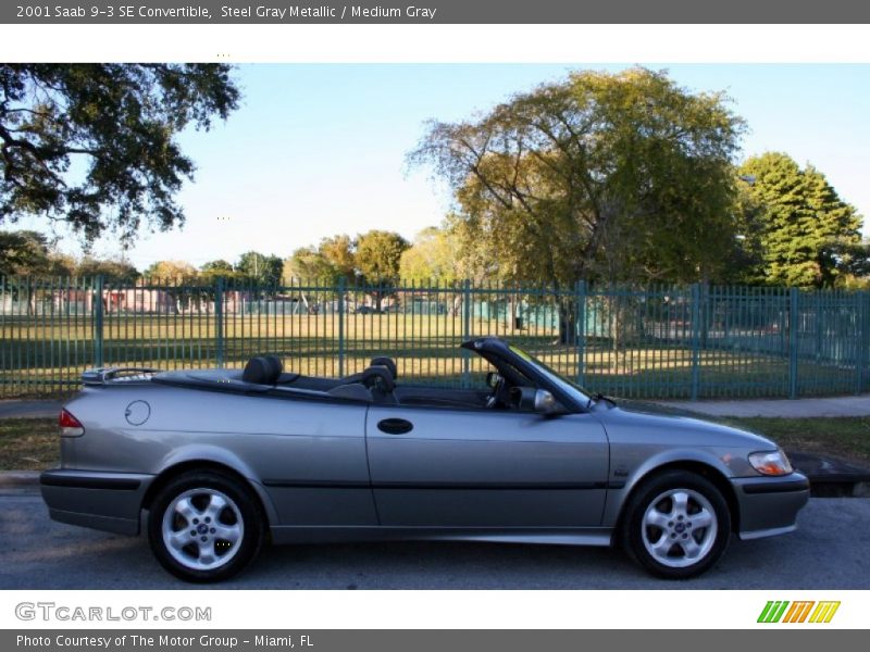 Steel Gray Metallic / Medium Gray 2001 Saab 9-3 SE Convertible