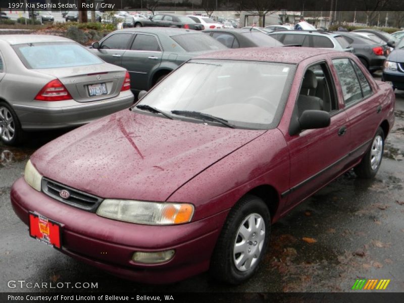 Red / Gray 1997 Kia Sephia Sedan
