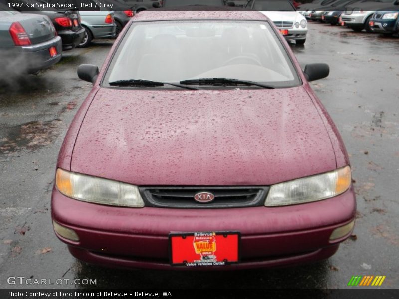 Red / Gray 1997 Kia Sephia Sedan