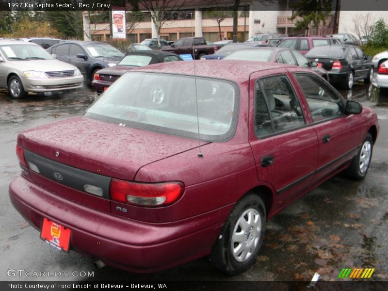 Red / Gray 1997 Kia Sephia Sedan