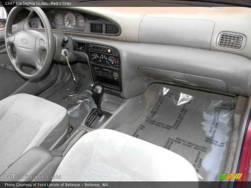 Red / Gray 1997 Kia Sephia Sedan