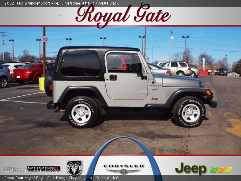 Silverstone Metallic / Agate Black 2002 Jeep Wrangler Sport 4x4