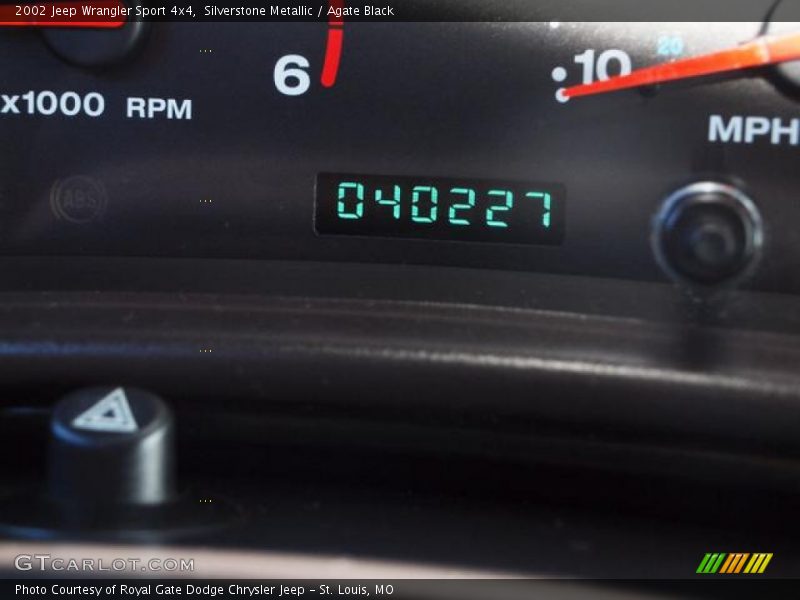 Silverstone Metallic / Agate Black 2002 Jeep Wrangler Sport 4x4