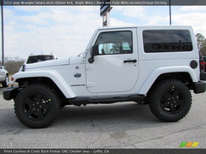 Bright White / Black with Polar White Accents/Orange Stitching 2012 Jeep Wrangler Sahara Arctic Edition 4x4