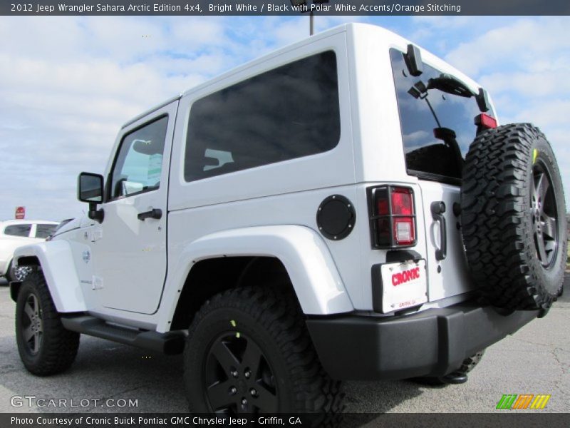 Bright White / Black with Polar White Accents/Orange Stitching 2012 Jeep Wrangler Sahara Arctic Edition 4x4