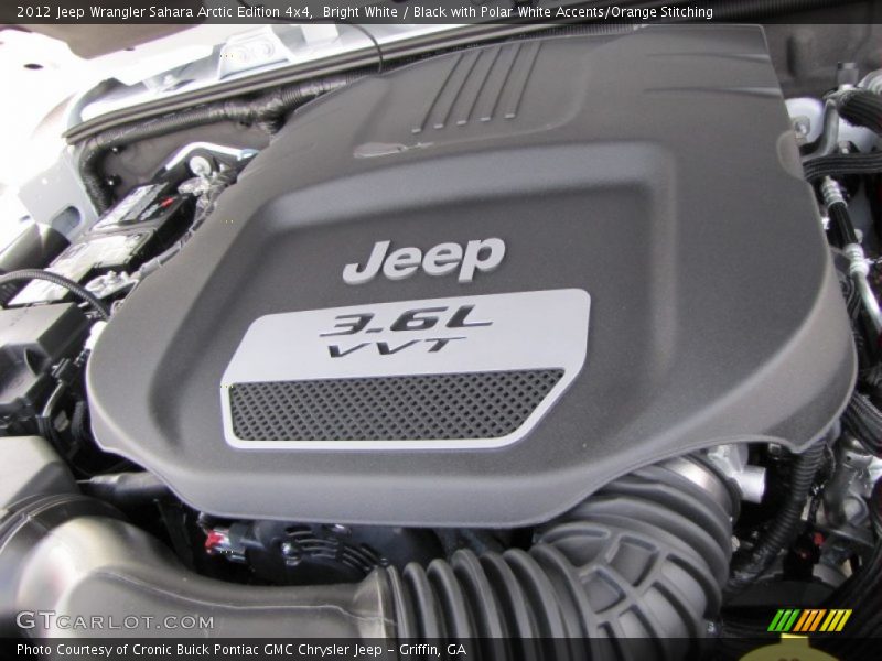 Bright White / Black with Polar White Accents/Orange Stitching 2012 Jeep Wrangler Sahara Arctic Edition 4x4