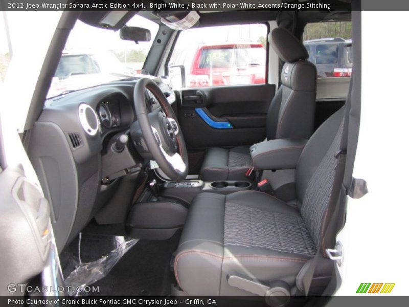  2012 Wrangler Sahara Arctic Edition 4x4 Black with Polar White Accents/Orange Stitching Interior