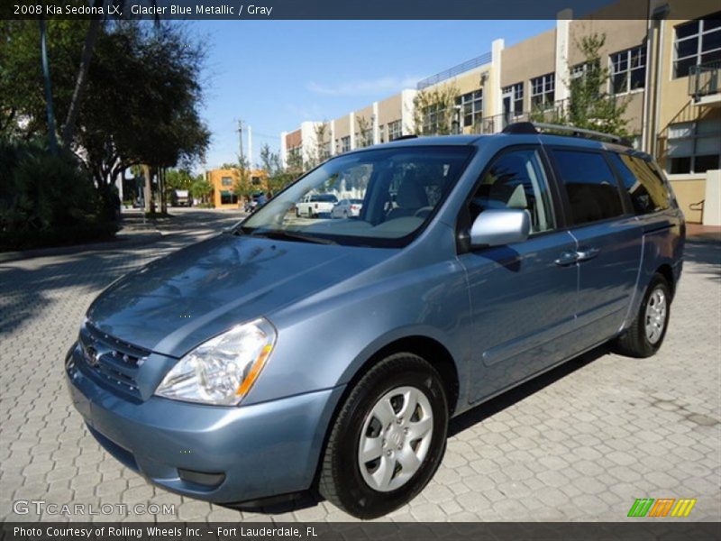 Glacier Blue Metallic / Gray 2008 Kia Sedona LX