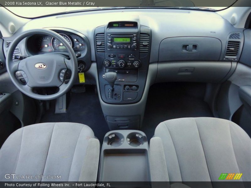 Glacier Blue Metallic / Gray 2008 Kia Sedona LX