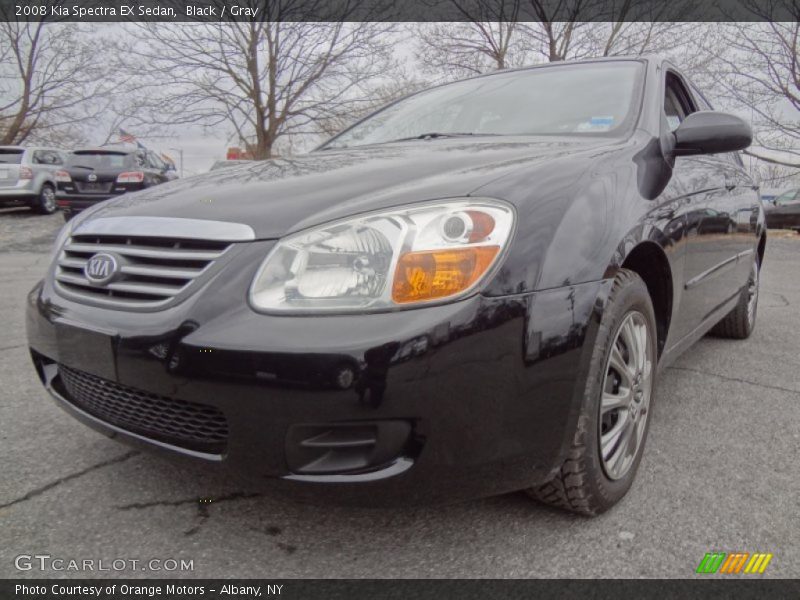 Black / Gray 2008 Kia Spectra EX Sedan