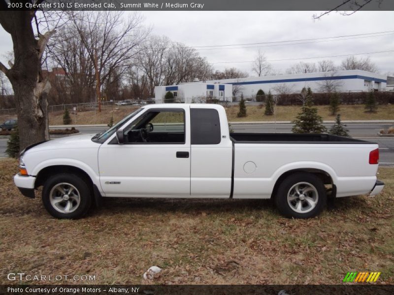 Summit White / Medium Gray 2003 Chevrolet S10 LS Extended Cab