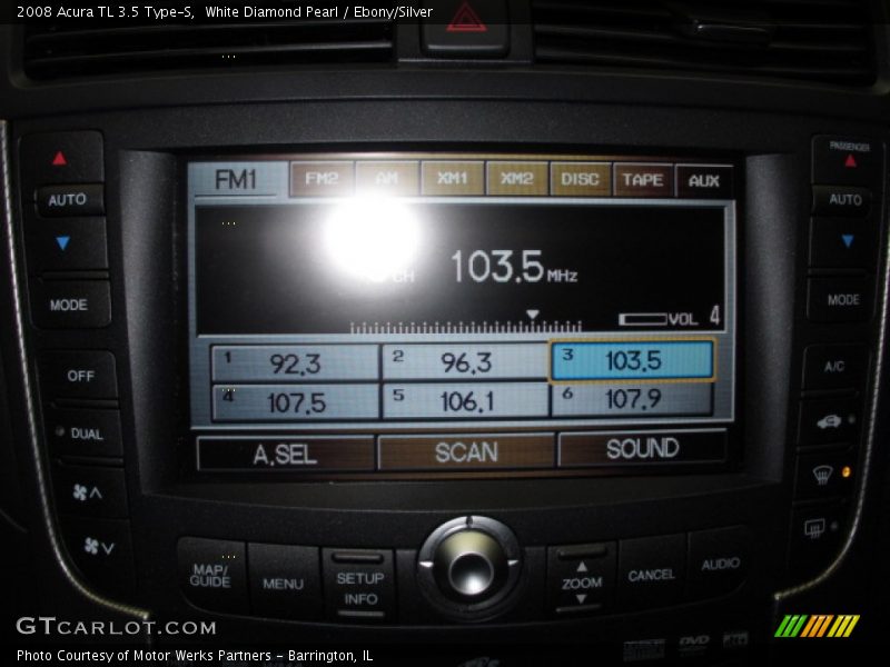 White Diamond Pearl / Ebony/Silver 2008 Acura TL 3.5 Type-S