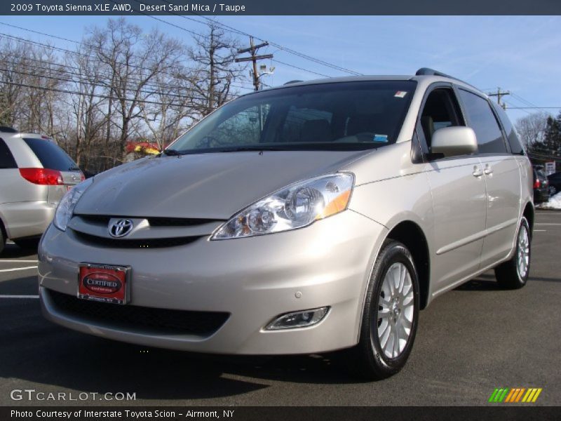 Desert Sand Mica / Taupe 2009 Toyota Sienna XLE AWD
