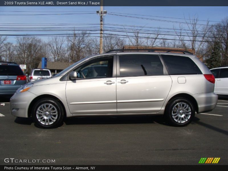 Desert Sand Mica / Taupe 2009 Toyota Sienna XLE AWD