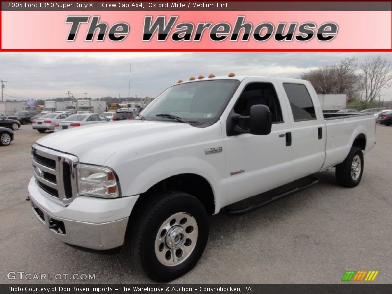 Oxford White / Medium Flint 2005 Ford F350 Super Duty XLT Crew Cab 4x4