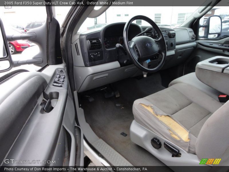 Oxford White / Medium Flint 2005 Ford F350 Super Duty XLT Crew Cab 4x4
