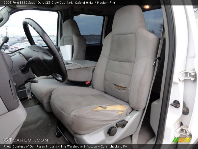 Oxford White / Medium Flint 2005 Ford F350 Super Duty XLT Crew Cab 4x4