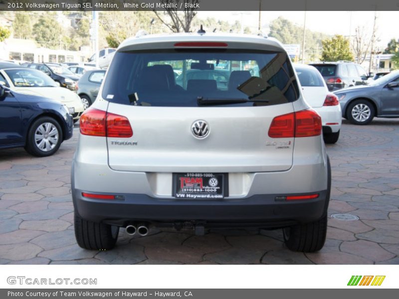 White Gold Metallic / Black 2012 Volkswagen Tiguan SEL 4Motion