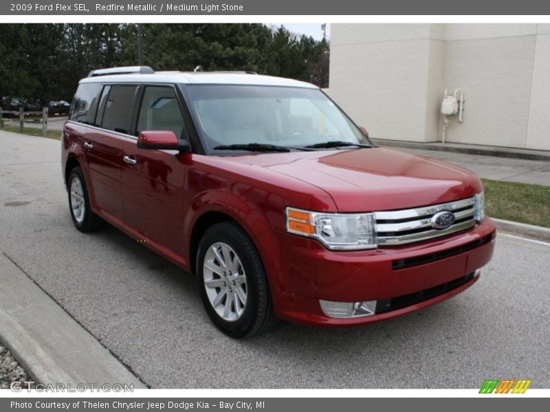 Redfire Metallic / Medium Light Stone 2009 Ford Flex SEL