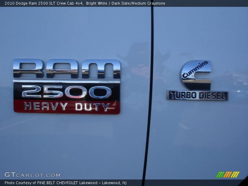 Bright White / Dark Slate/Medium Graystone 2010 Dodge Ram 2500 SLT Crew Cab 4x4
