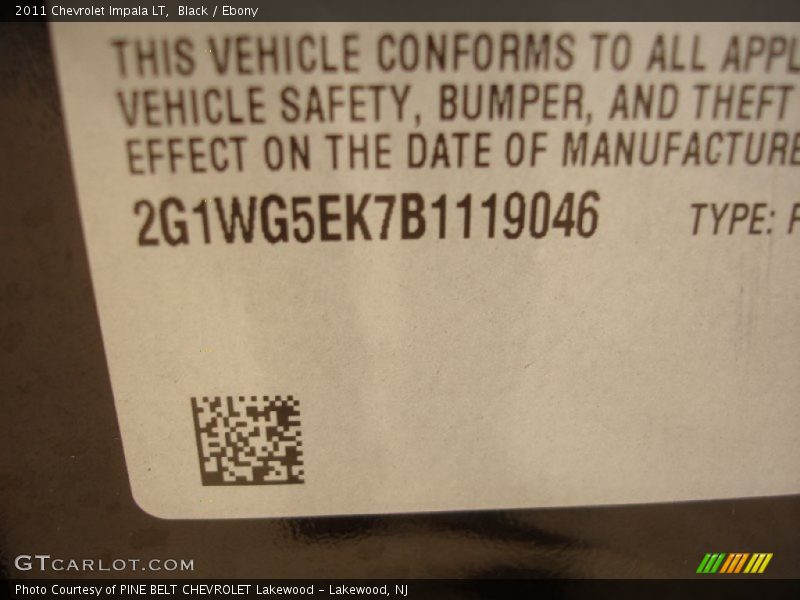 Black / Ebony 2011 Chevrolet Impala LT