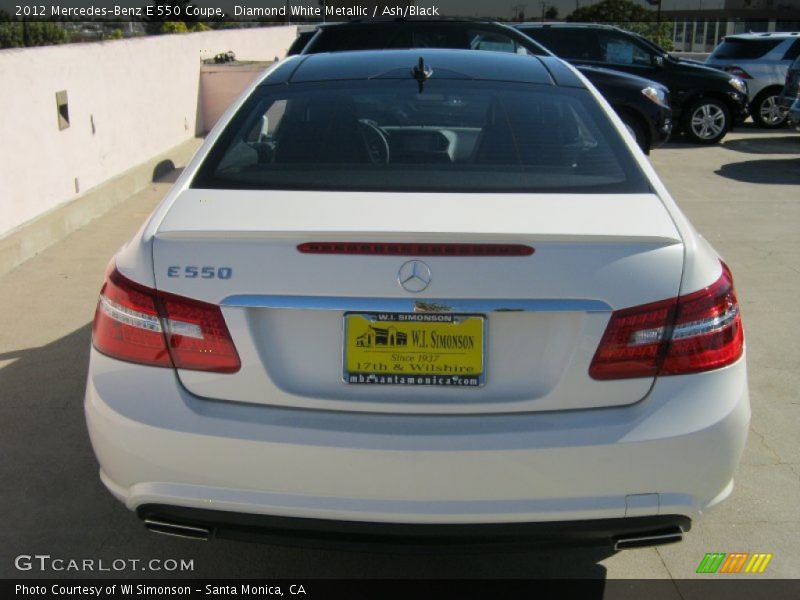 Diamond White Metallic / Ash/Black 2012 Mercedes-Benz E 550 Coupe