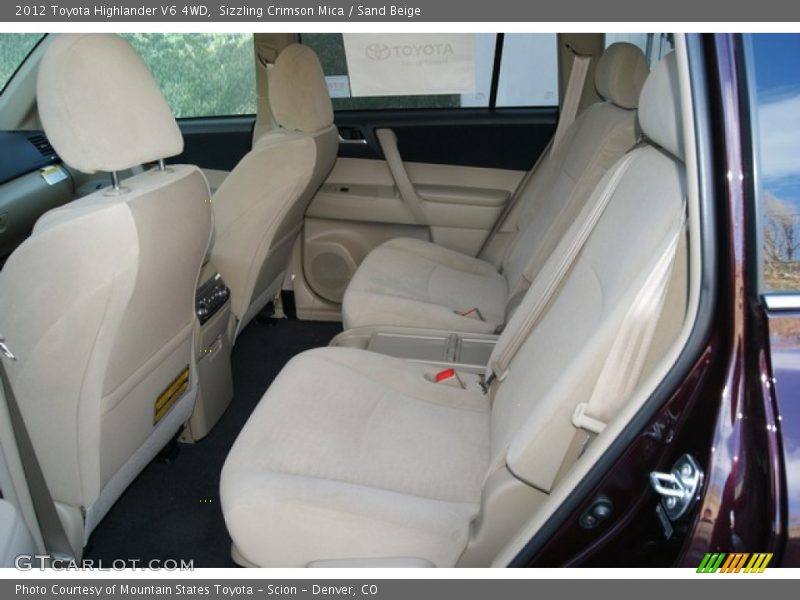 Rear Seat of 2012 Highlander V6 4WD