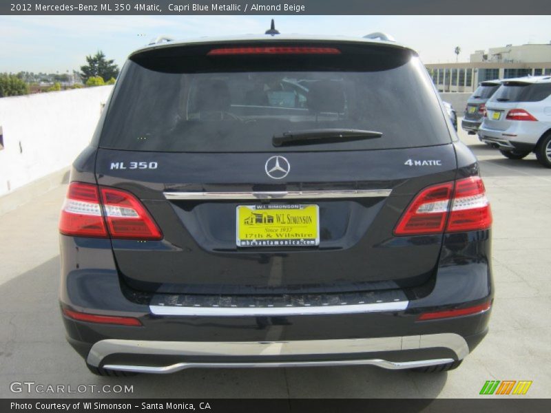 Capri Blue Metallic / Almond Beige 2012 Mercedes-Benz ML 350 4Matic