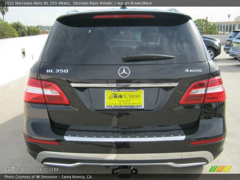 Obsidian Black Metallic / Auburn Brown/Black 2012 Mercedes-Benz ML 350 4Matic
