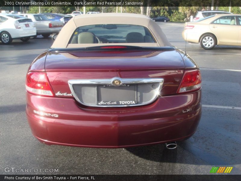 Dark Garnet Red Pearlcoat / Sandstone 2001 Chrysler Sebring LXi Convertible