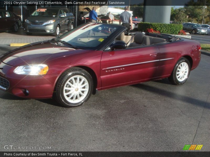 Dark Garnet Red Pearlcoat / Sandstone 2001 Chrysler Sebring LXi Convertible