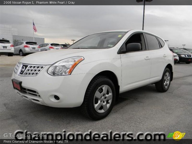 Phantom White Pearl / Gray 2008 Nissan Rogue S