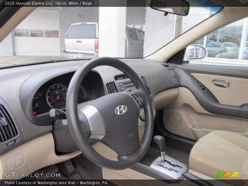 Nordic White / Beige 2010 Hyundai Elantra GLS