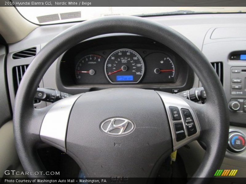 Nordic White / Beige 2010 Hyundai Elantra GLS