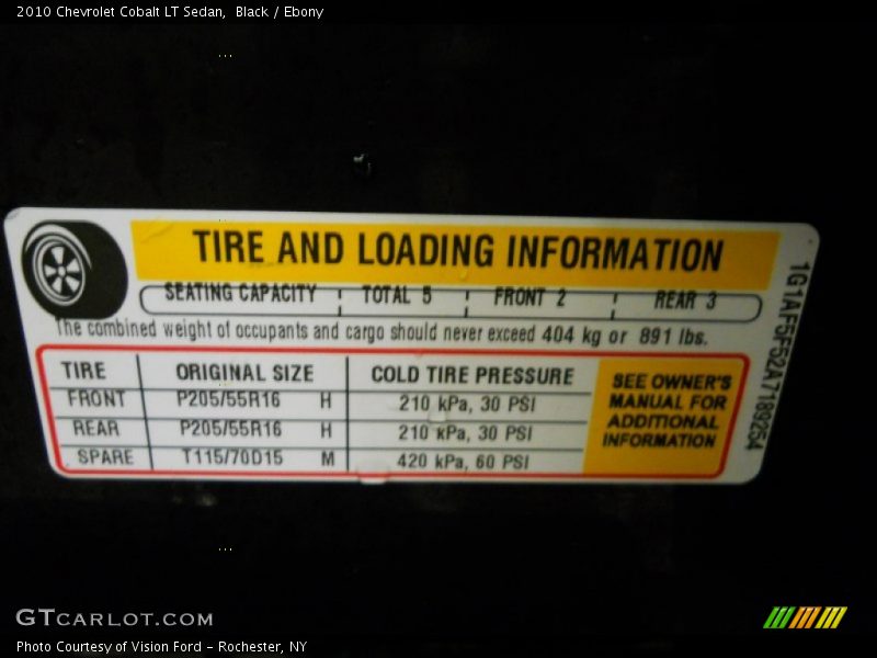 Black / Ebony 2010 Chevrolet Cobalt LT Sedan