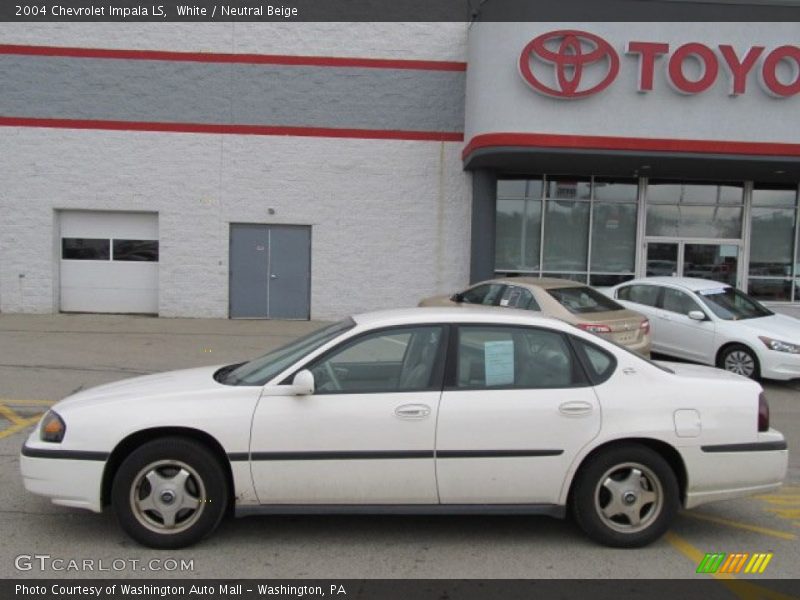 White / Neutral Beige 2004 Chevrolet Impala LS