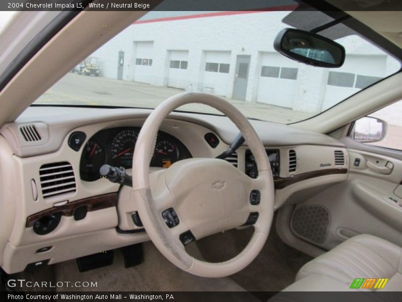 White / Neutral Beige 2004 Chevrolet Impala LS