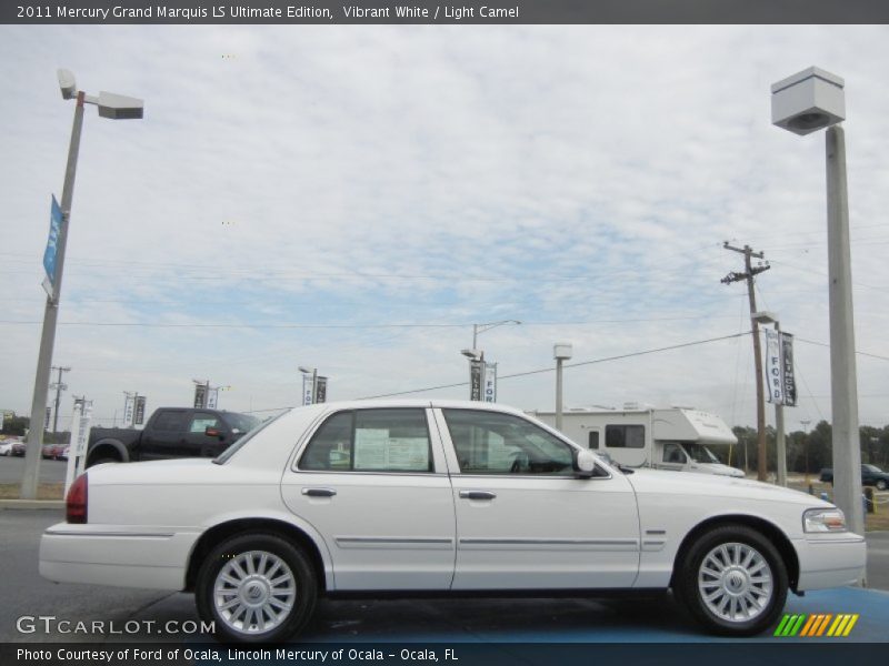 Vibrant White / Light Camel 2011 Mercury Grand Marquis LS Ultimate Edition