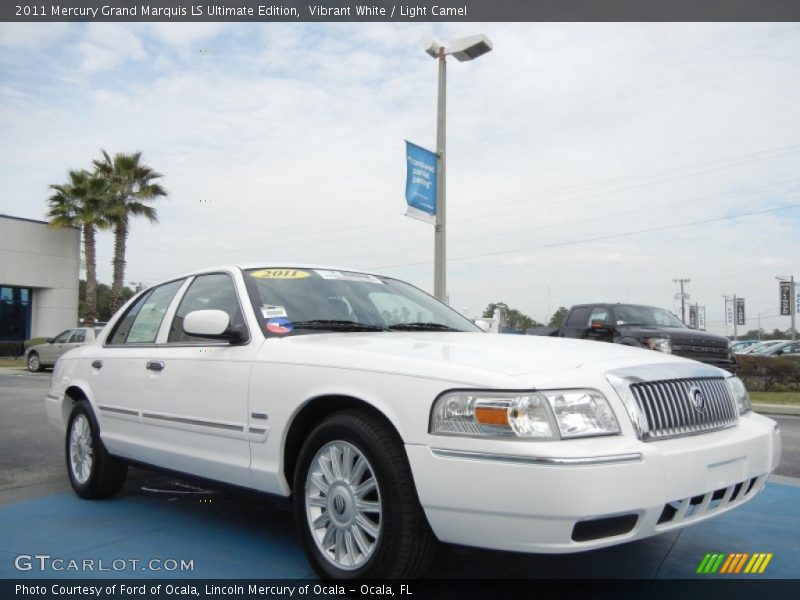 Vibrant White / Light Camel 2011 Mercury Grand Marquis LS Ultimate Edition