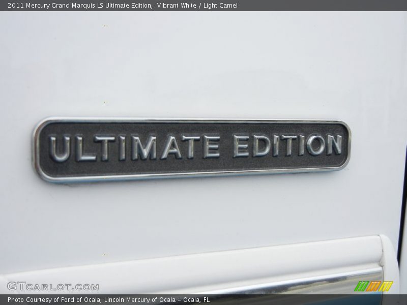 Vibrant White / Light Camel 2011 Mercury Grand Marquis LS Ultimate Edition